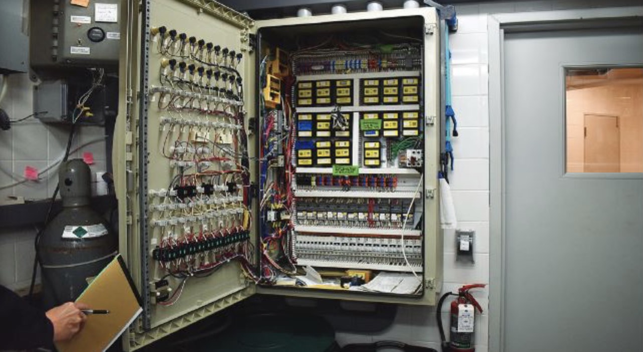Equipment contamination and quantification after a property loss 8 A panel of complex circuitry.