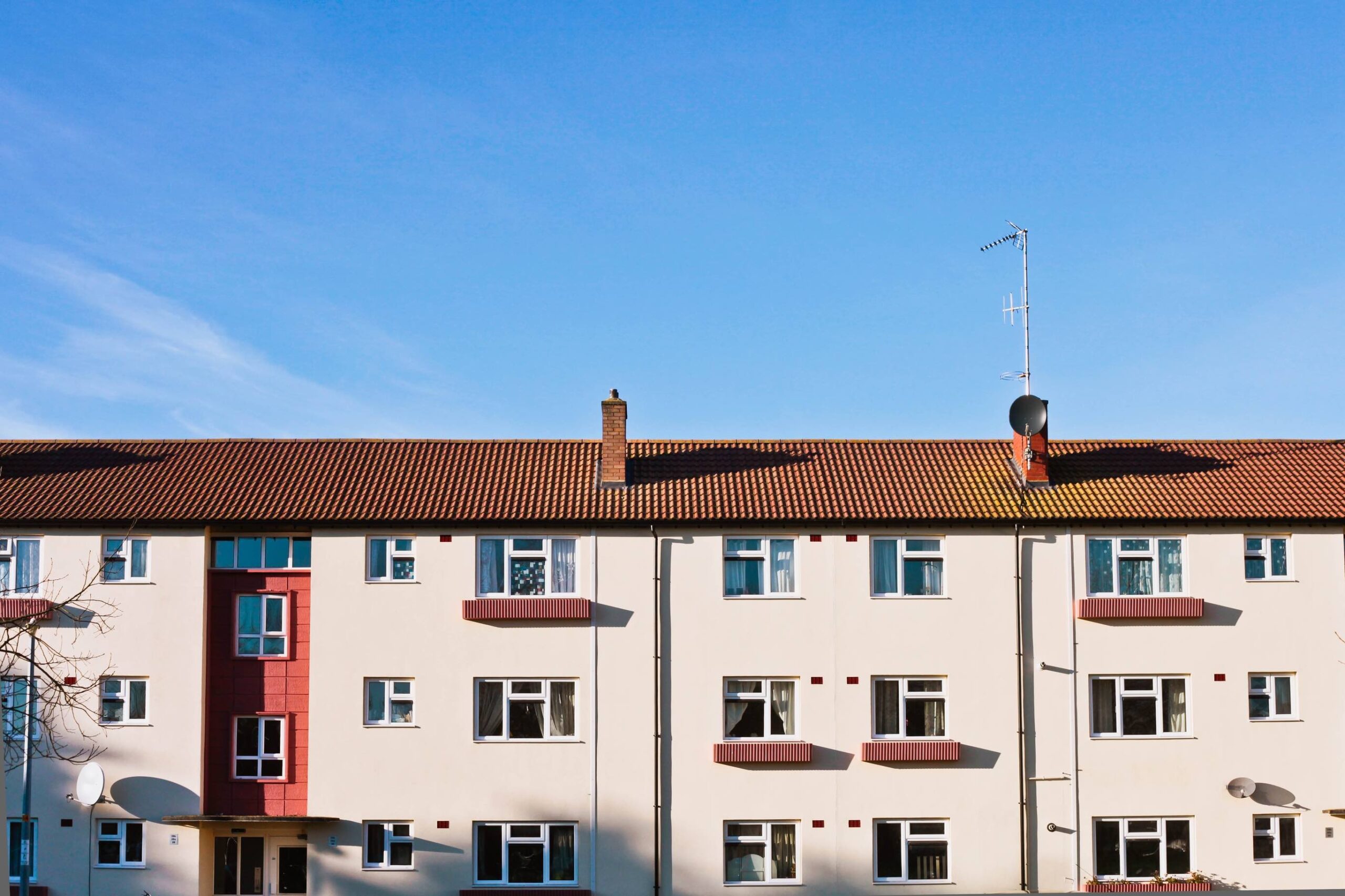 The exterior of a residential building.